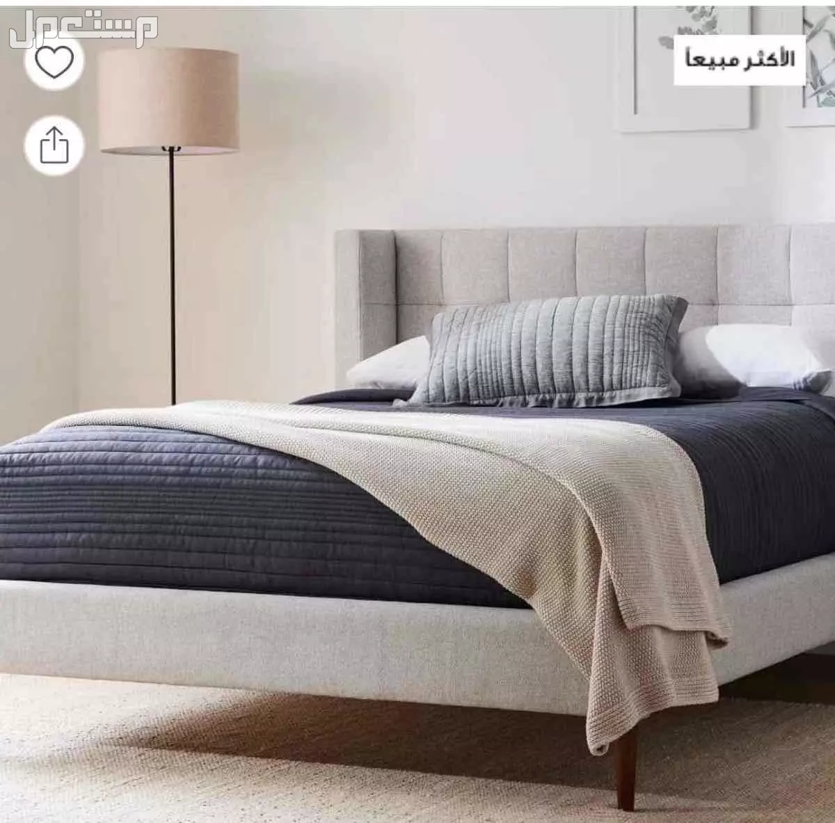 سرير ويست إلم مع مرتبة سيرتا ولباد كرز لينن – نظيف في الخبر