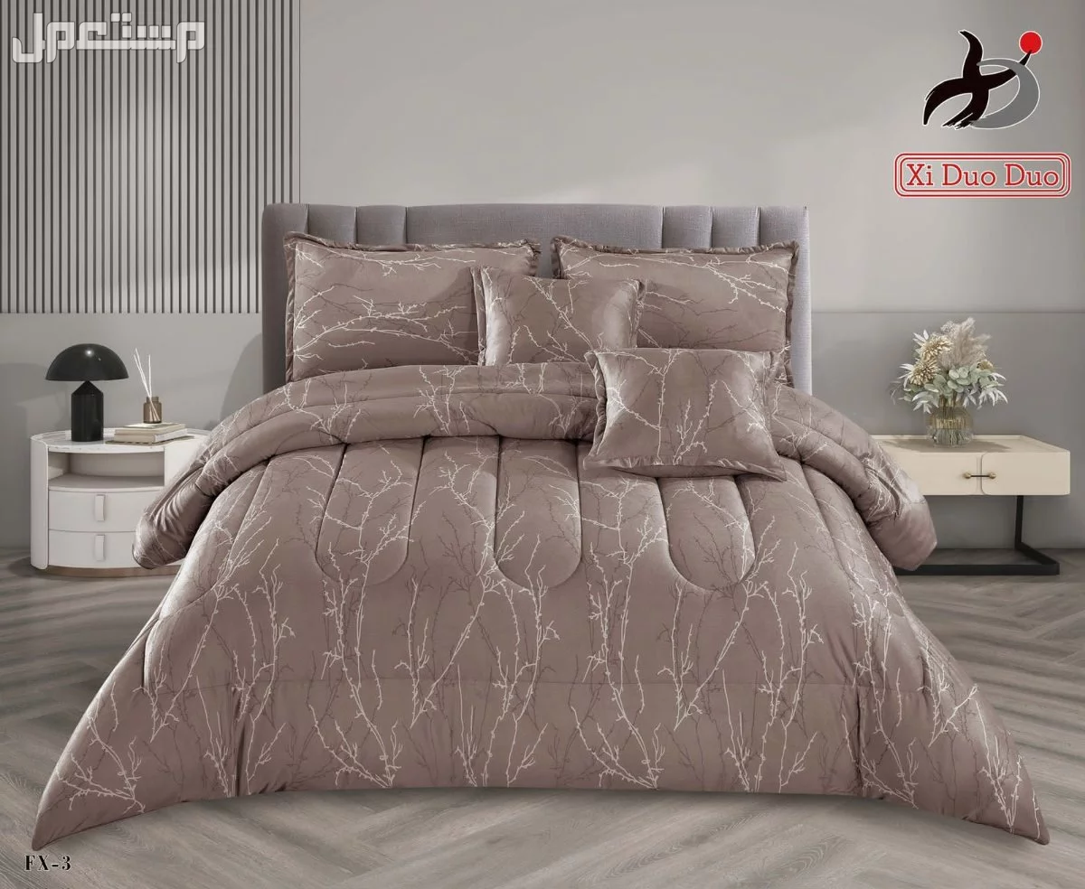 مفارش شتوي نفرين وجهين مخمل وفرو 6 قطع