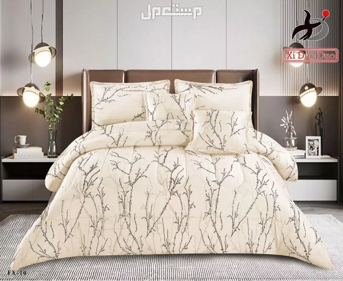 مفارش شتوي نفرين وجهين مخمل وفرو  6 قطع