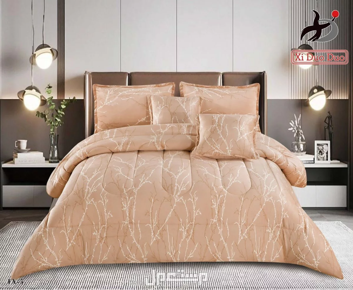 مفارش شتوي نفرين وجهين مخمل وفرو  6 قطع