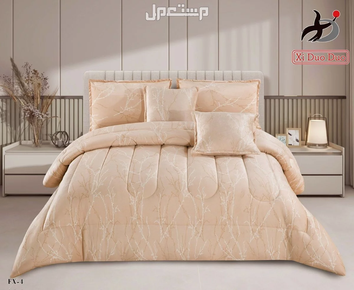 مفارش شتوي نفرين وجهين مخمل وفرو  6 قطع