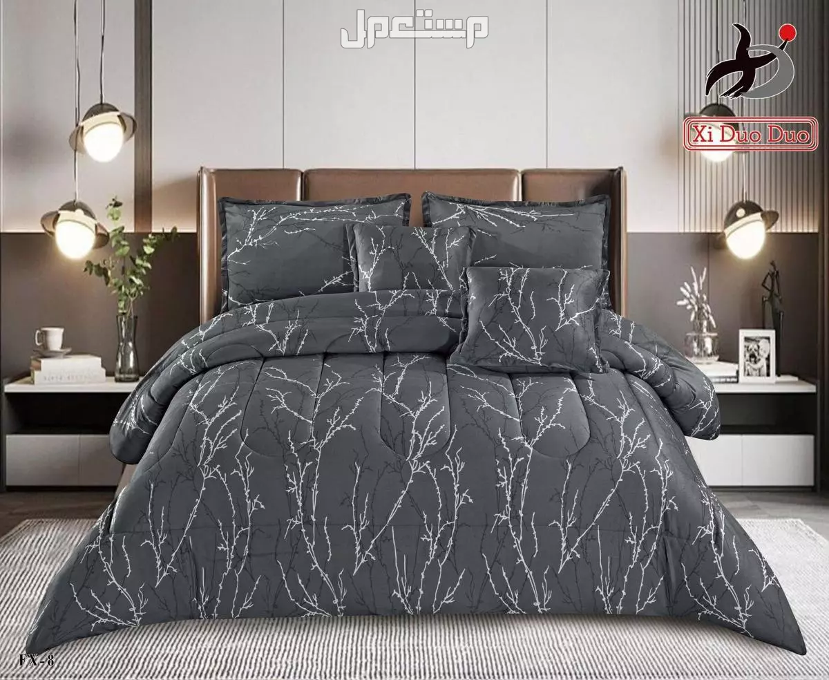 مفارش شتوي نفرين وجهين مخمل وفرو  6 قطع