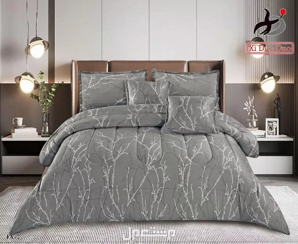 مفارش شتوي نفرين وجهين مخمل وفرو  6 قطع