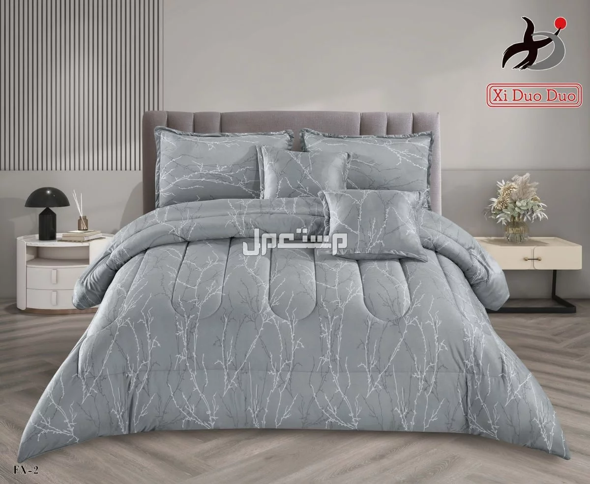 مفارش شتوي نفرين وجهين مخمل وفرو  6 قطع