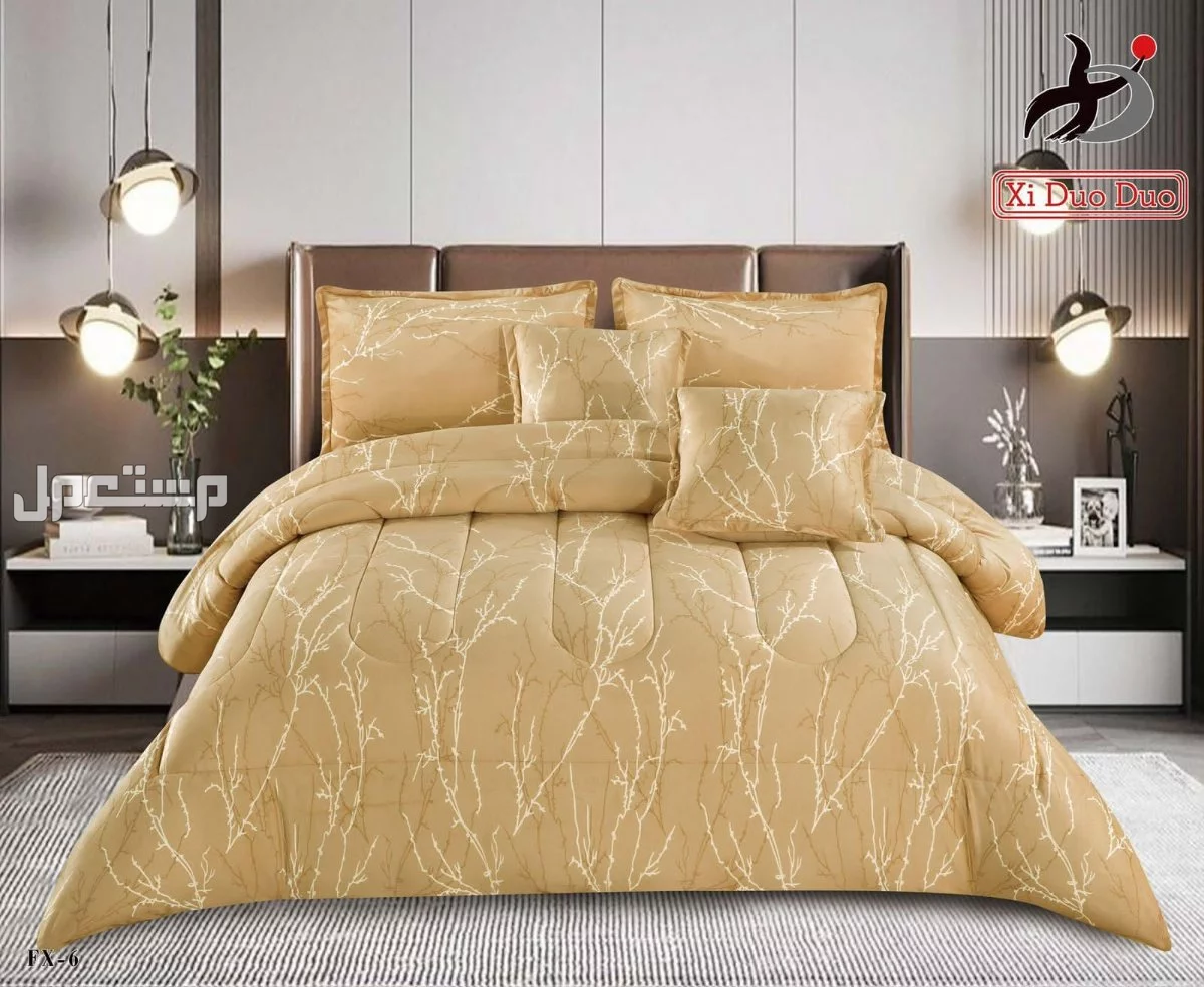 مفارش شتوي نفرين وجهين مخمل وفرو  6 قطع