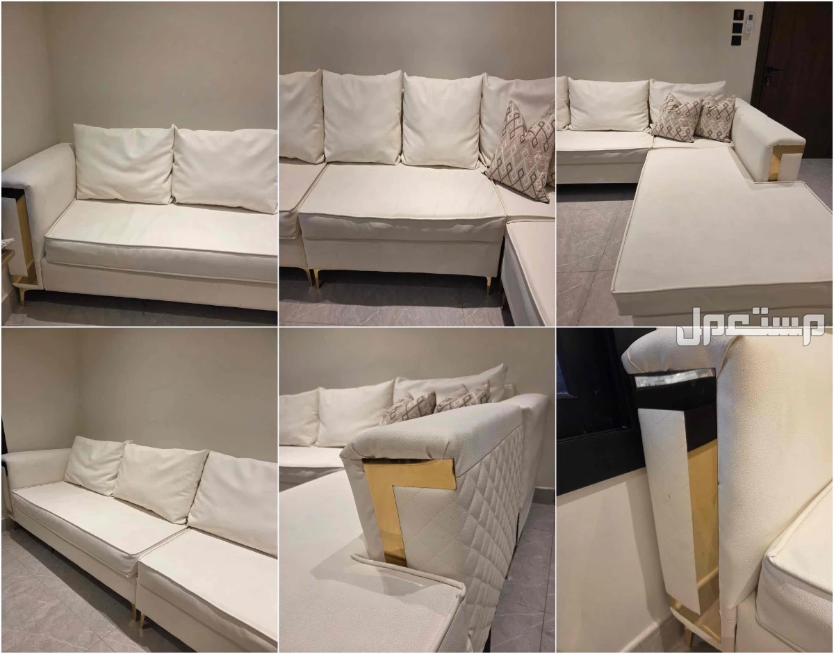كنبة L shape جلد ألماني بحالة ممتازة L-Shape corner sofa, premium leather – excellent condition في جدة بسعر 2500 ريال سعودي