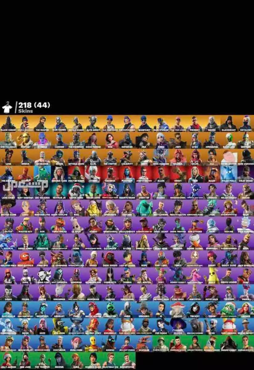 للبيع حساب فورت شيطون و اكس كريتوس وبنت الديسكو وطور الزومبي القديم