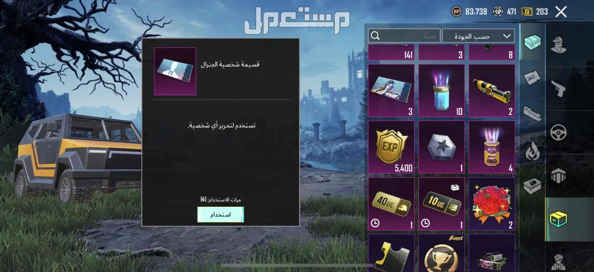 للبيع حساب ببجي فخم السعر 450 في خميس مشيط