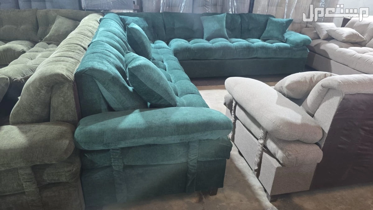 كنب جديد جاهز جميع الالوان بالرياض اطقم حرف ال و7اشخاص مع التوصيل بالرياض 0503414722