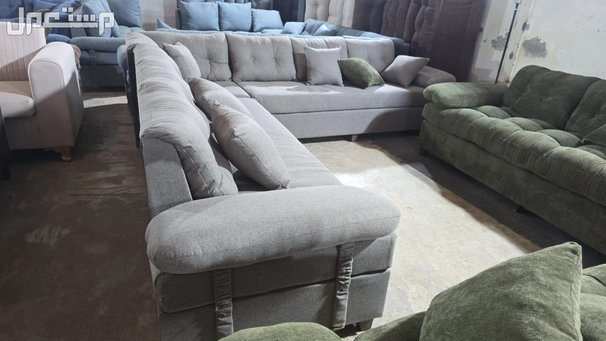 كنب جديد جاهز جميع الالوان بالرياض اطقم حرف ال و7اشخاص مع التوصيل بالرياض 0503414722