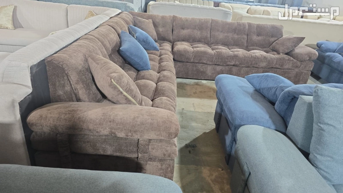 كنب جديد جاهز جميع الالوان بالرياض اطقم حرف ال و7اشخاص مع التوصيل بالرياض 0503414722