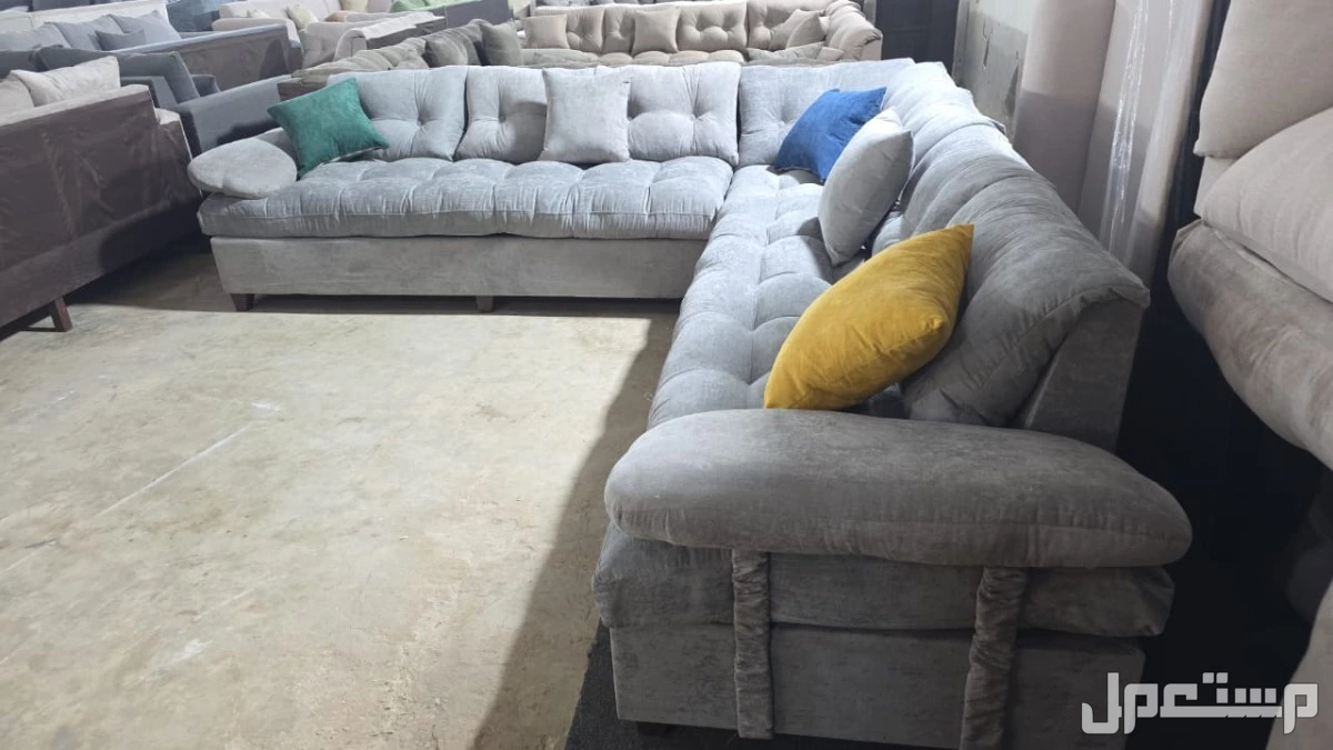 كنب جديد جاهز جميع الالوان بالرياض اطقم حرف ال و7اشخاص مع التوصيل بالرياض 0503414722