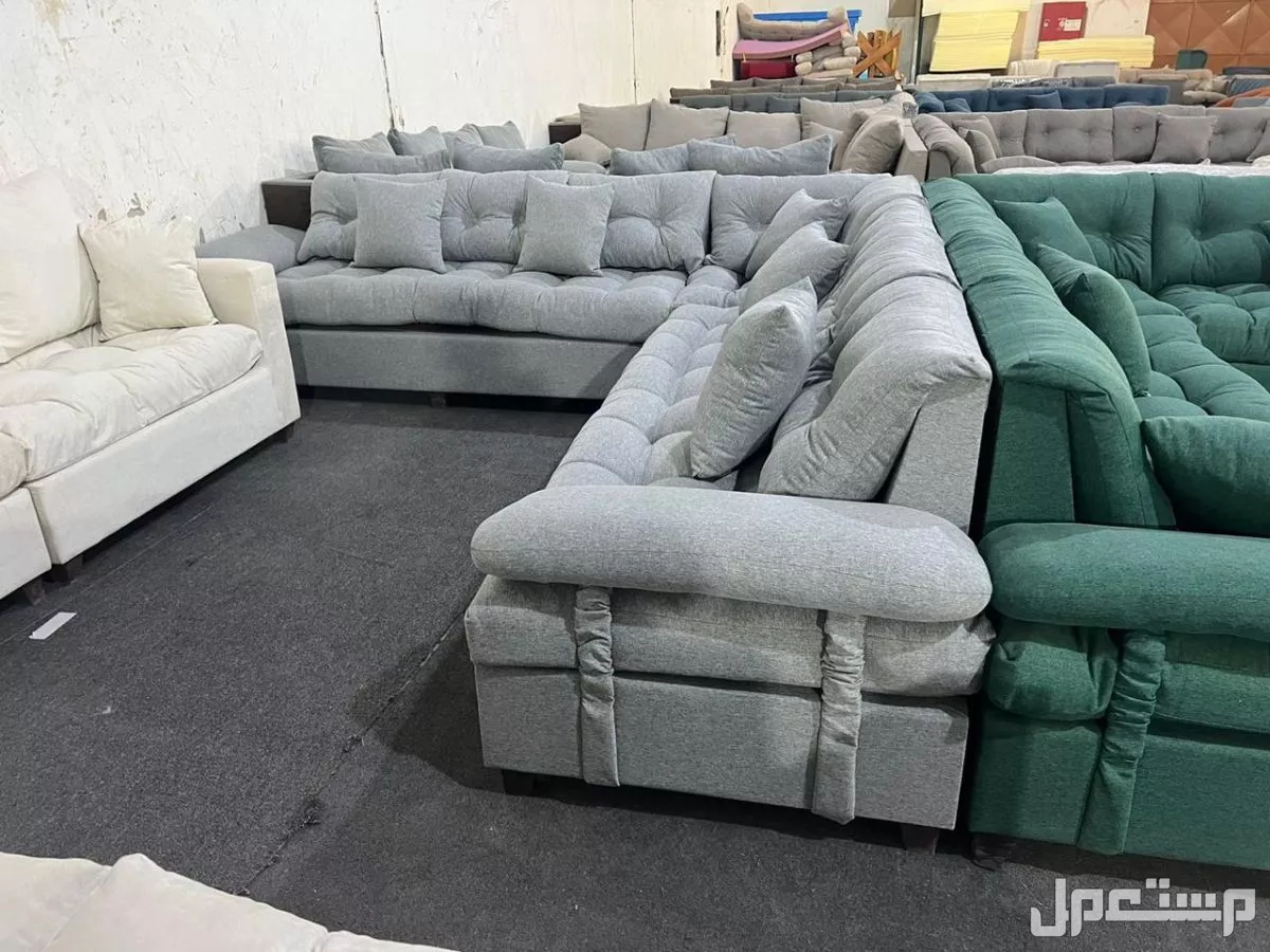 كنب جديد جاهز جميع الالوان بالرياض اطقم حرف ال و7اشخاص مع التوصيل بالرياض 0503414722