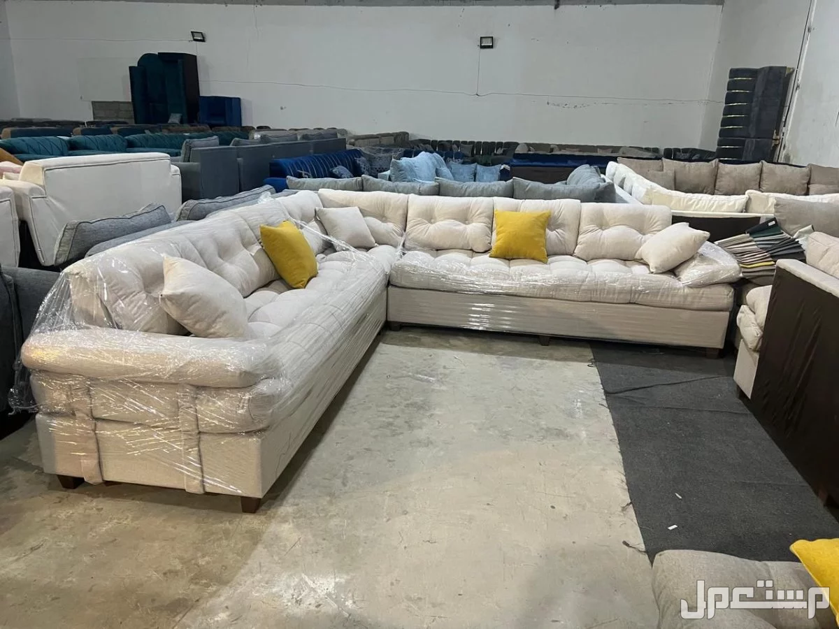 كنب جديد جاهز جميع الالوان بالرياض اطقم حرف ال و7اشخاص مع التوصيل بالرياض 0503414722