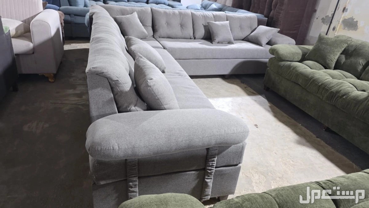 كنب جديد جاهز جميع الالوان بالرياض اطقم حرف ال و7اشخاص مع التوصيل بالرياض 0503414722