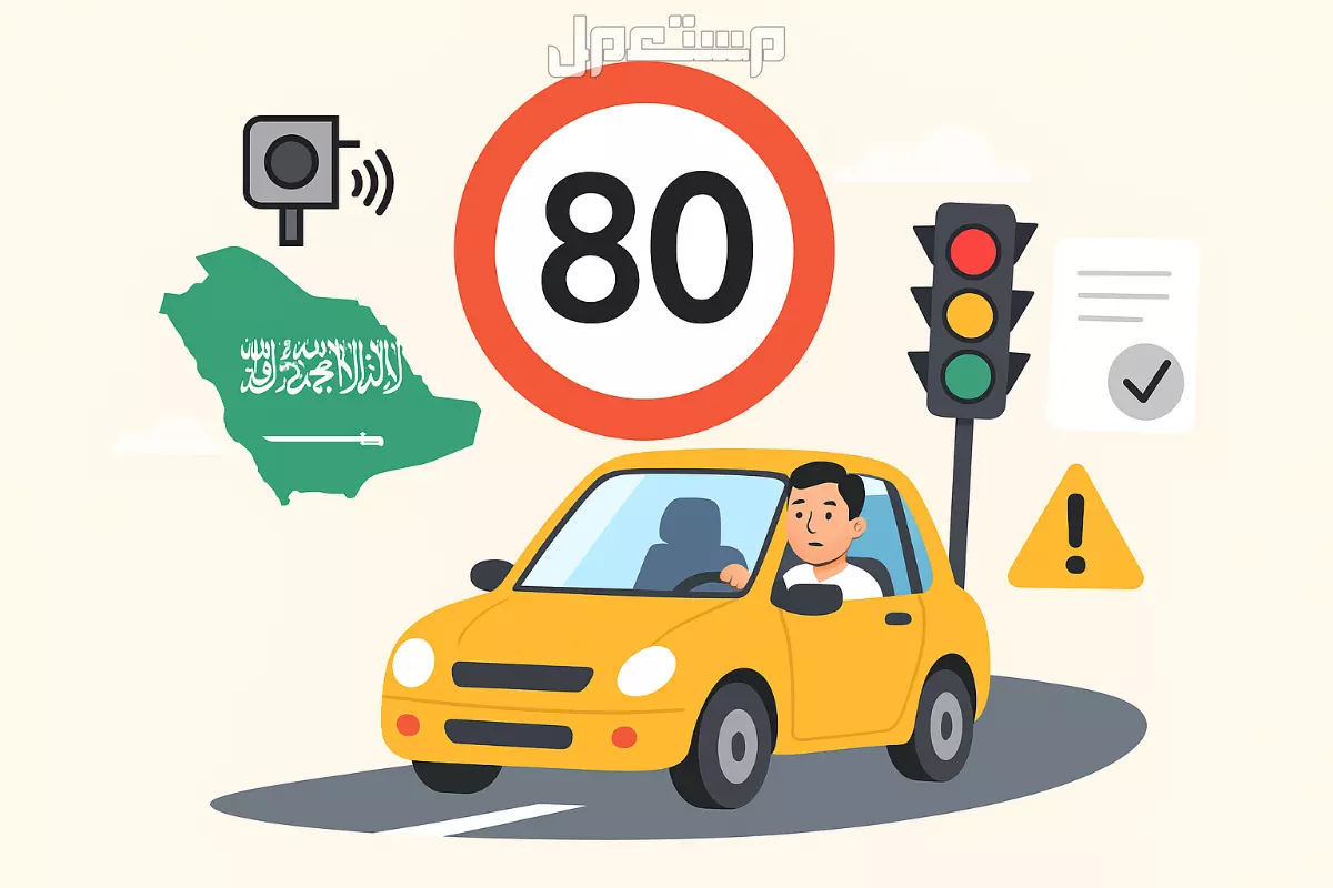 جدول مخالفات السرعة 2026 في السعودية وقيمة كل غرامة جدول مخالفات السرعة 80 في السعودية