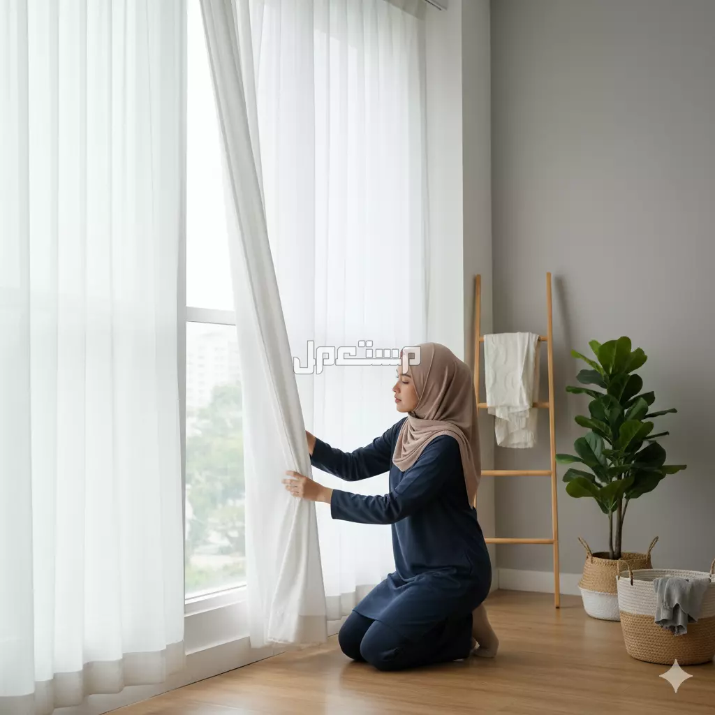 دليل غسل الستائر في المنزل.. أفضل 4 طرق بالصور والخطوات غسل الستائر في المنزل بدون إتلافها