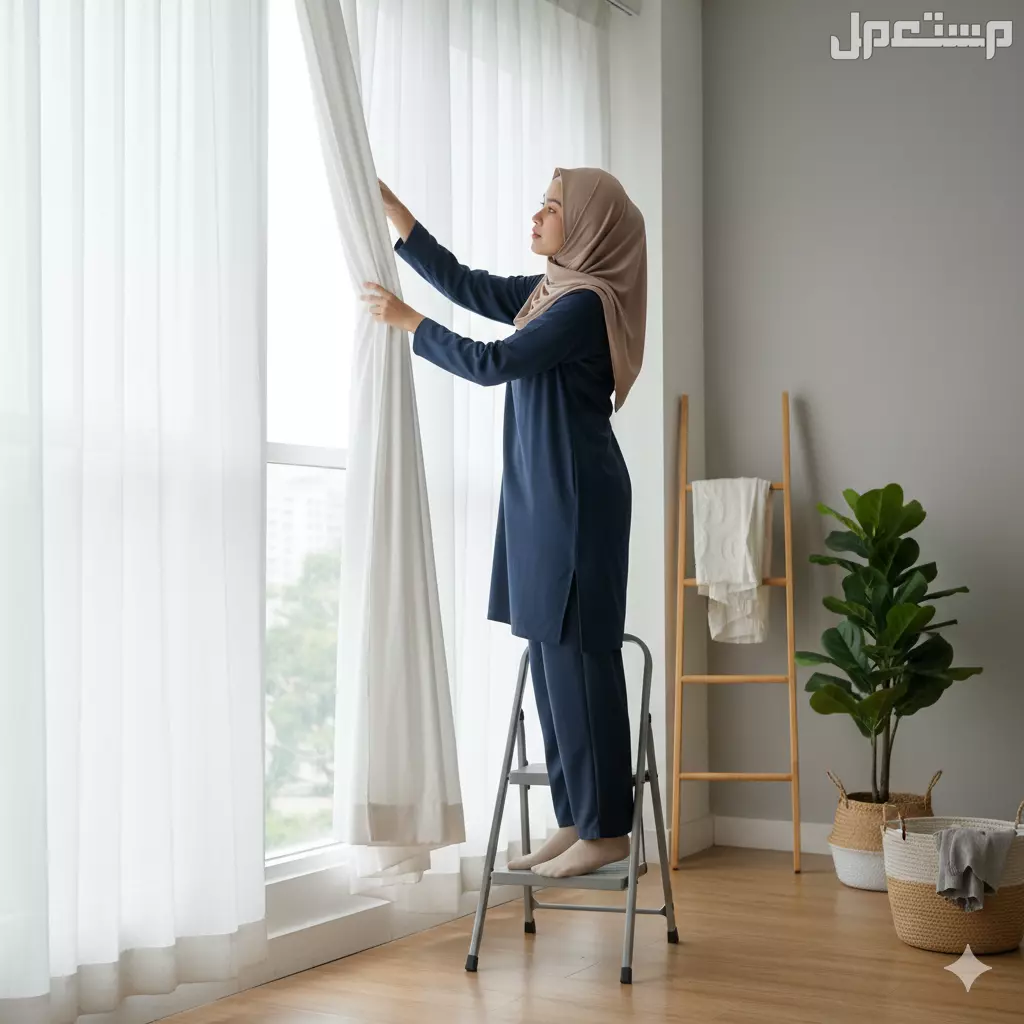 دليل غسل الستائر في المنزل.. أفضل 4 طرق بالصور والخطوات غسل الستائر بدون فكها عن تجربة