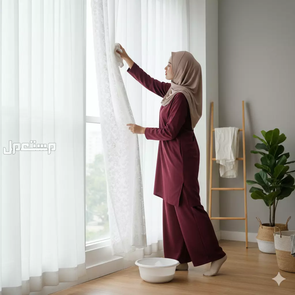 دليل غسل الستائر في المنزل.. أفضل 4 طرق بالصور والخطوات تنظيف الستائر بدون فكها