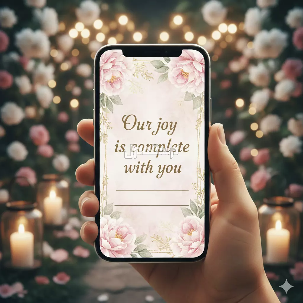 عبارات دعوة زواج بالجوال.. أجمل بطاقات زفاف جاهزة للتعديل والتحميل عبارات دعوة للزواج بالإنجليزي