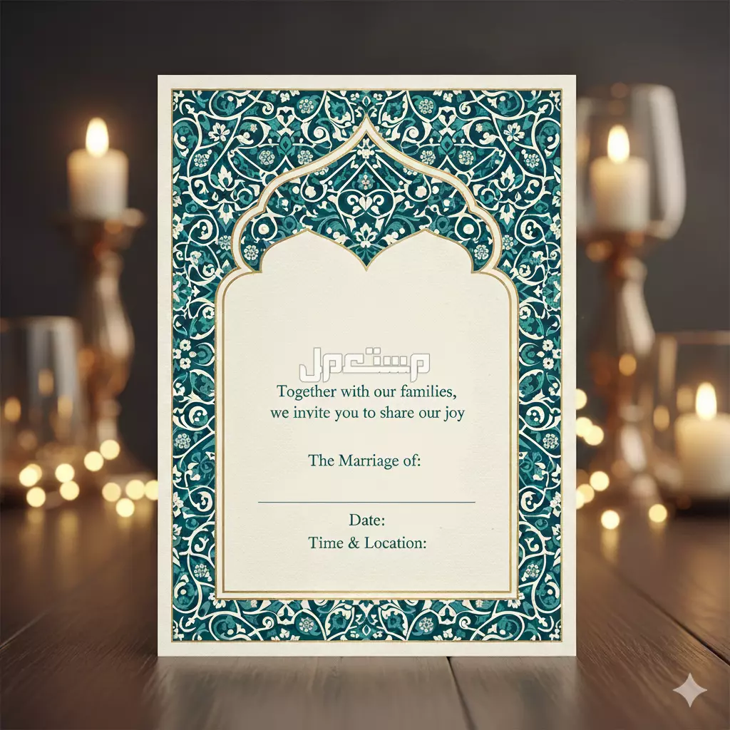 عبارات دعوة زواج بالجوال.. أجمل بطاقات زفاف جاهزة للتعديل والتحميل دعوة زفاف فخمة 2026 للتحميل مجانًا