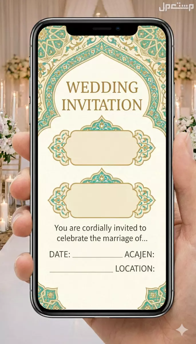 عبارات دعوة زواج بالجوال.. أجمل بطاقات زفاف جاهزة للتعديل والتحميل تصاميم دعوة زفاف 2026