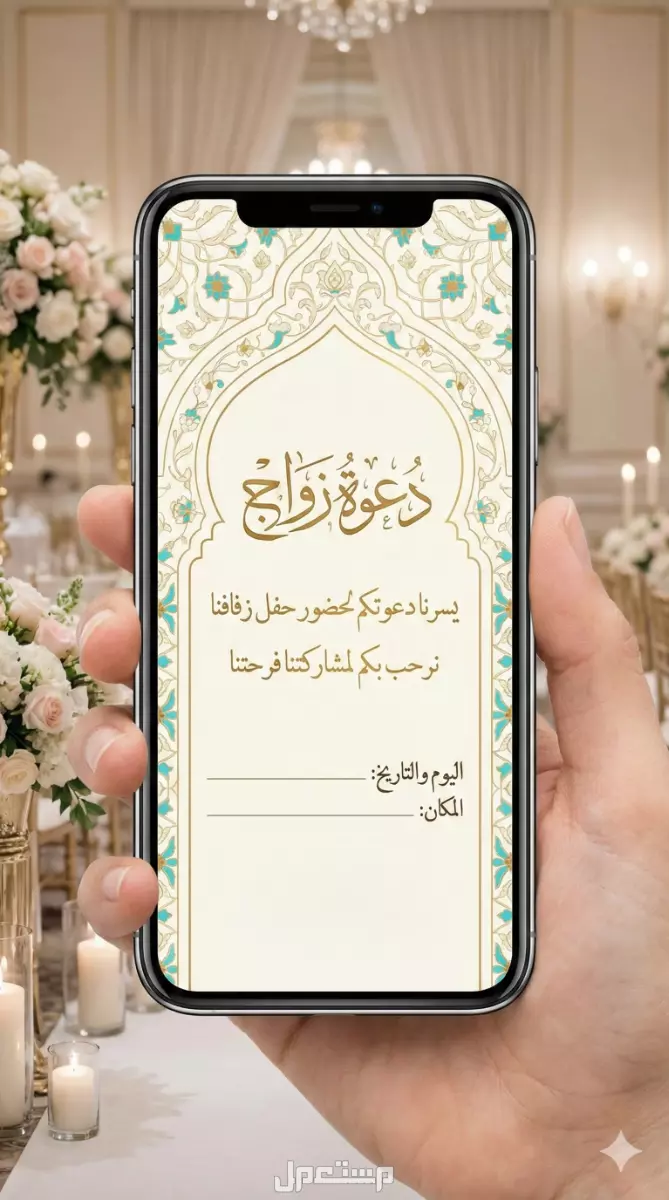 عبارات دعوة زواج بالجوال.. أجمل بطاقات زفاف جاهزة للتعديل والتحميل دعوة لحضور حفل زفاف