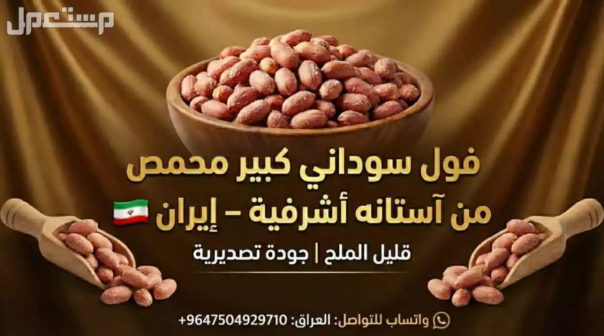 فول سوداني إيراني جامبو من آستانه أشرفية محمص درجتين – بيع بالجملة