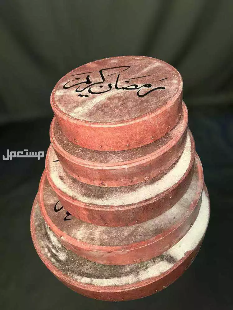 مجموعة دفوف الجلد الطبيعي بنقوش وعبارات رمضانية مميزة جديدة للبيع